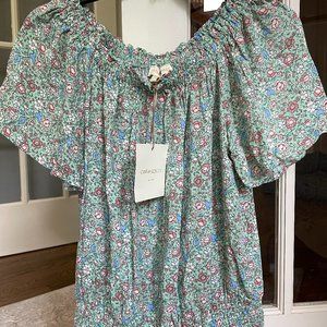 NWT Cynthia Rowley Floral Off the Shoulder Blouse Size M